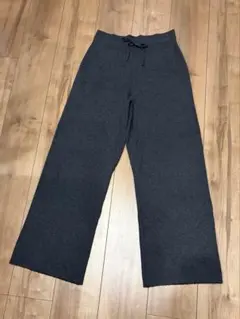 UNIQLO ウォッシャブルニットリブパンツ グレー XL