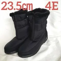 防寒 黒 23.5cm 4E 幅広設計 裏ボア センタージップ　ブーツ