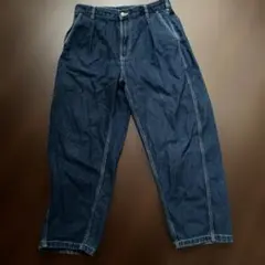 GU ダークブルーワイドデニムパンツ Mサイズ