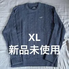 Hollister ケーブル編み ニットセーター XL ネイビー