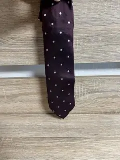 ORIHICA バーガンディ ドットネクタイ
