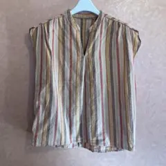 AZUL BY MOUSY 麻リネンストライプ ノースリーブシャツ