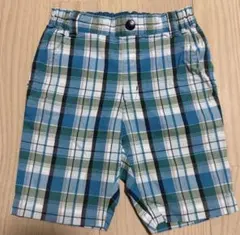 ファミリア　ブルー系チェックパンツ　90cm ハーフパンツ