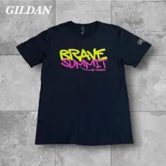 ギルダン 両面プリント Tシャツ M 黒 ネオンカラー アメカジ 古着 半袖のサムネイル