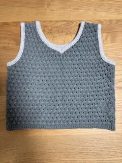 BONJOUR SAGAN ぽこぽこ編み2WAYネック　ニットベスト 100cm