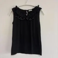 axes femme レース ビジュー タンクトップ ブラックのサムネイル