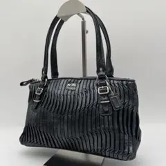 【極美品】コーチ ハンドバッグ マディソンギャザー ミニバッグ 肩掛け ブラック