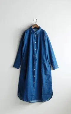 美品！今季！無印良品　デニム長袖シャツワンピ
