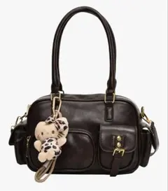 ボストン　ショルダー　バッグ　スクバ　ブラウン系