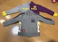 BABY DOLL パーカー グレー/パープル/イエロー