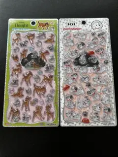 【正規品】101匹わんちゃん　バンビ　プチドロップステッカー　２枚セット