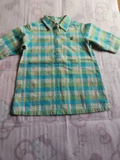 90.bebe チェック柄 半袖シャツ、5分袖