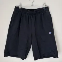 チャンピオン ハーフパンツ 切りっぱなし 無地 L 黒 綿混 リラックスのサムネイル