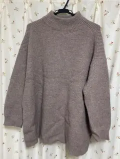 オーバーサイズタートルネックニット ブラウン