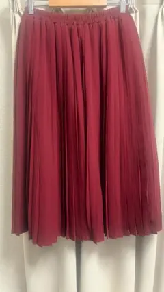 ショコラフィネローブ プリーツスカート ボルドー　 フリーサイス【 used）