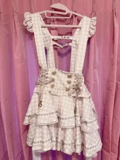 LIZLISA はしごリボンギンガムティアードスカパン