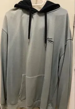 【値下げ】古着　Kappa ロゴ刺繍 パーカー グリーン Lサイズ