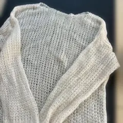 透かし編み レイヤード ニット ホワイト