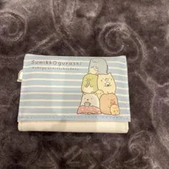 すみっコぐらし　三つ折り財布　ほぼ新品　美品　ねこ　しろくま　とかげ　とんかつ
