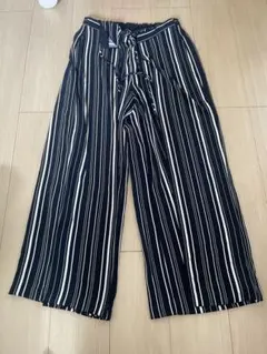 GU ストライプ ワイドパンツ XL