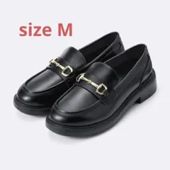 【GU】ボリュームソールビットローファー ブラック Mサイズ