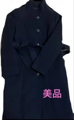 美品】 カルバンクライン スタンドカラーコート アンゴラ混 比翼仕立 