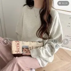 クラシカルエルフ　前後2wayランダム袖刺繍裏起毛スウェット