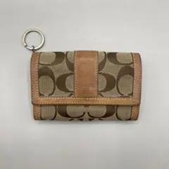 Coach Signature Key Ring Coin Case
