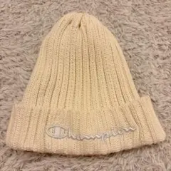 【定番人気】Champion チャンピオン ニット帽 オフホワイト ビーニー