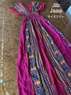 Jib Jaaa エスニック柄 ロングワンピース サイズフリー