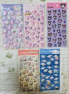 サンリオぷくっとシール 立体シール 5枚セット ぷくぷく