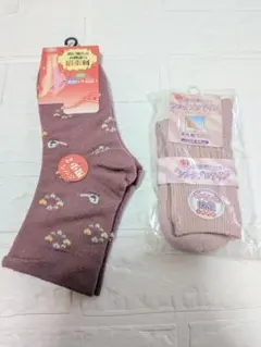 レディース ソックス 2足セット 絹素材 シルクプロテイン 新品・ 미사용