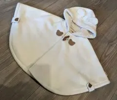 hot biscuits ミキハウス　ホワイト ポンチョ　70-90