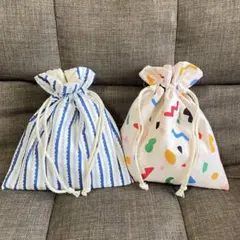 ハンドメイド　巾着セット　キャンパス地　訳アリです！
