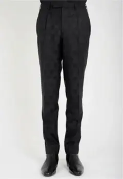 ラッドミュージシャン 2タックワイドテーパードパンツ 44 スラックス 黒 M LAD MUSICIAN（ラッドミュージシャン）の「2TUCK WIDE SLACKS