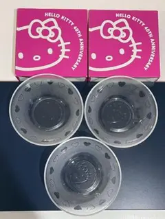 ハローキティ 40周年記念ガラスボール3個セット&おまけ2点