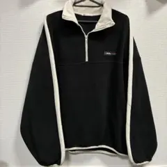 JaVa. ハーフジップフリースジャケット ブラック/アイボリー M