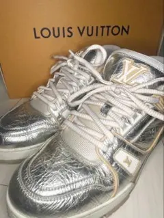 超希少✨美品 ✨ルイヴィトン LVトレーナーライン スニーカー銀 7箱袋付き