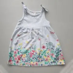 【同梱50円】H&M 蝶々柄 ノースリーブワンピース 12-18m
