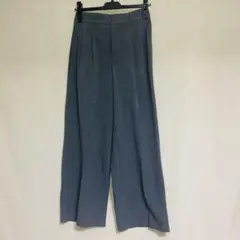 新品　GU ジーユー　タックワイドパンツ　ダークグレー
