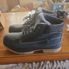 ネイビー アウトドアブーツ 裏地付き