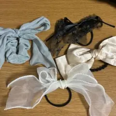 ヘアアクセサリーセット リボン シュシュ