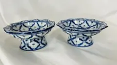 三洋陶器 龍峰窯 染付捻祥瑞ガラスデザート皿2点セット - メルカリ