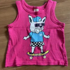petit main ピンク 犬 ノースリーブタンクトップ 90 男の子　女の子