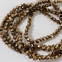 hu440/SALE！ガラスビーズ◇多面カット ゴールド5連