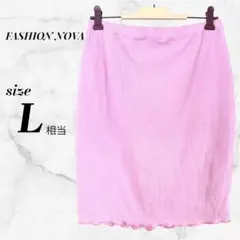 FASHION NOVA 【L相当】リブタイトスカート ピンク M 訳あり