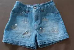 メゾピアノ/ラインストーン付デニムハーフパンツ /サイズ120