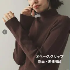 オペークドットクリップ　リブタートルニット　タートルネックニット