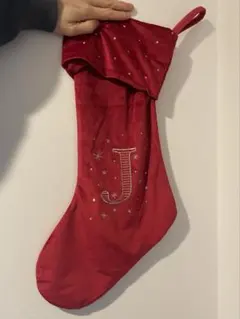 【美品】クリスマス ソックス オーナメント｜イニシャルJ｜イギリス