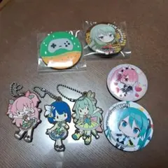 プロセカ　カプセルラバーマスコット＆初音ミク　など缶バッジ7個セット